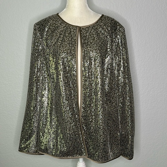 Nipon Boutique Women’s Sequined Open Jacket 16W - Picture 3 of 13